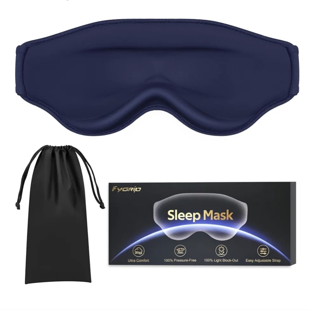 Cooling 3D Memory Foam Light Blackout Sleep Mask with Pressure Free Eye Pockets